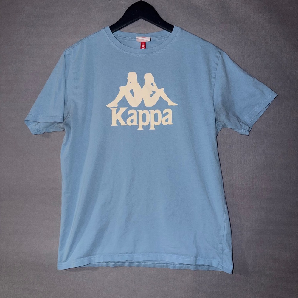 Kappa Graphic Tee Mens Large Blue Excellent Short Sleeve Omini Logo T-Shirt
